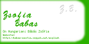 zsofia babas business card