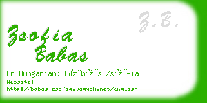 zsofia babas business card